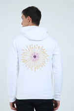 Flower Spike Unisex Zip hoodie White