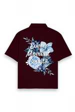 Every Moment Oversized Shirt Maroon