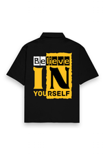 Believe In Yourself Oversized Shirt Black
