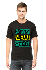 Happy Half Sleeve T-Shirt Black