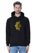 Golden Mandal Left Casual Hoodie Black