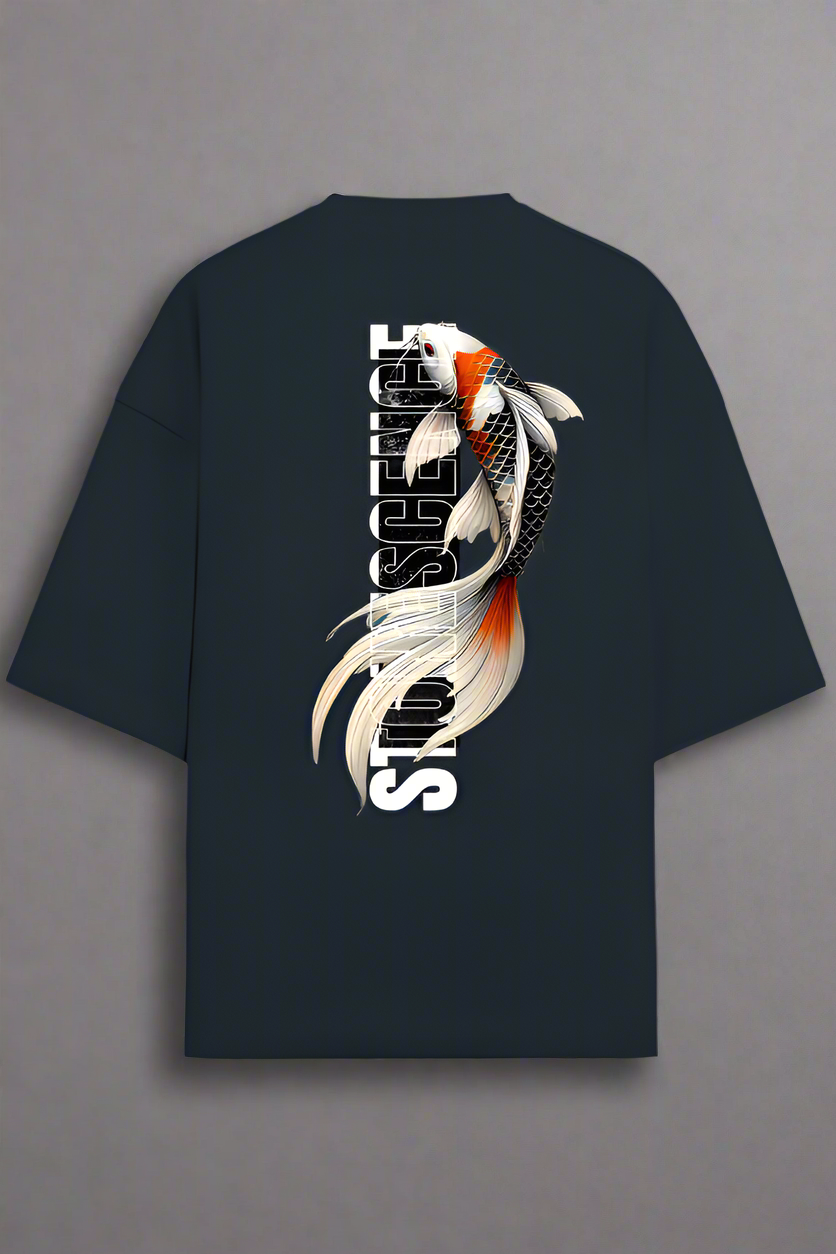 StoneKai Navy Blue Terry Oversized T-Shirt