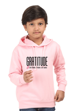 Gratitude Kids Hoodie Baby Pink