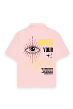 Eyes Dark Oversized Shirt Light Baby Pink