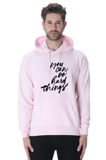 You can do hard things Casual Hoodie Light Baby Pink