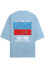 Savage Hustler Terry Oversized T-Shirt Baby Blue