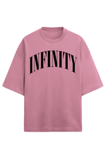 Infinity Black Terry Oversized T-Shirt Flamingo