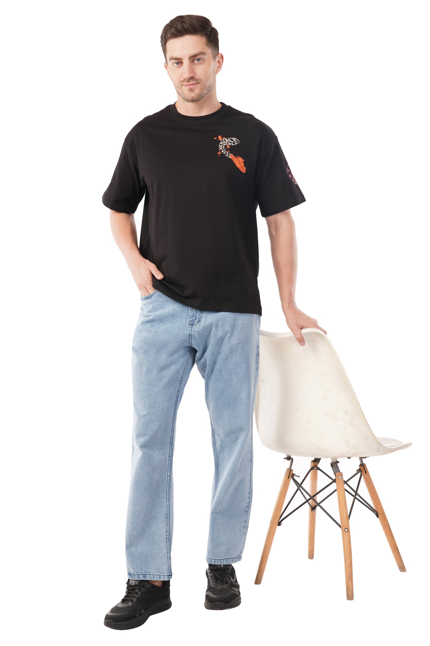 Drift With The Koi Oversized T-Shirt – Puff Print