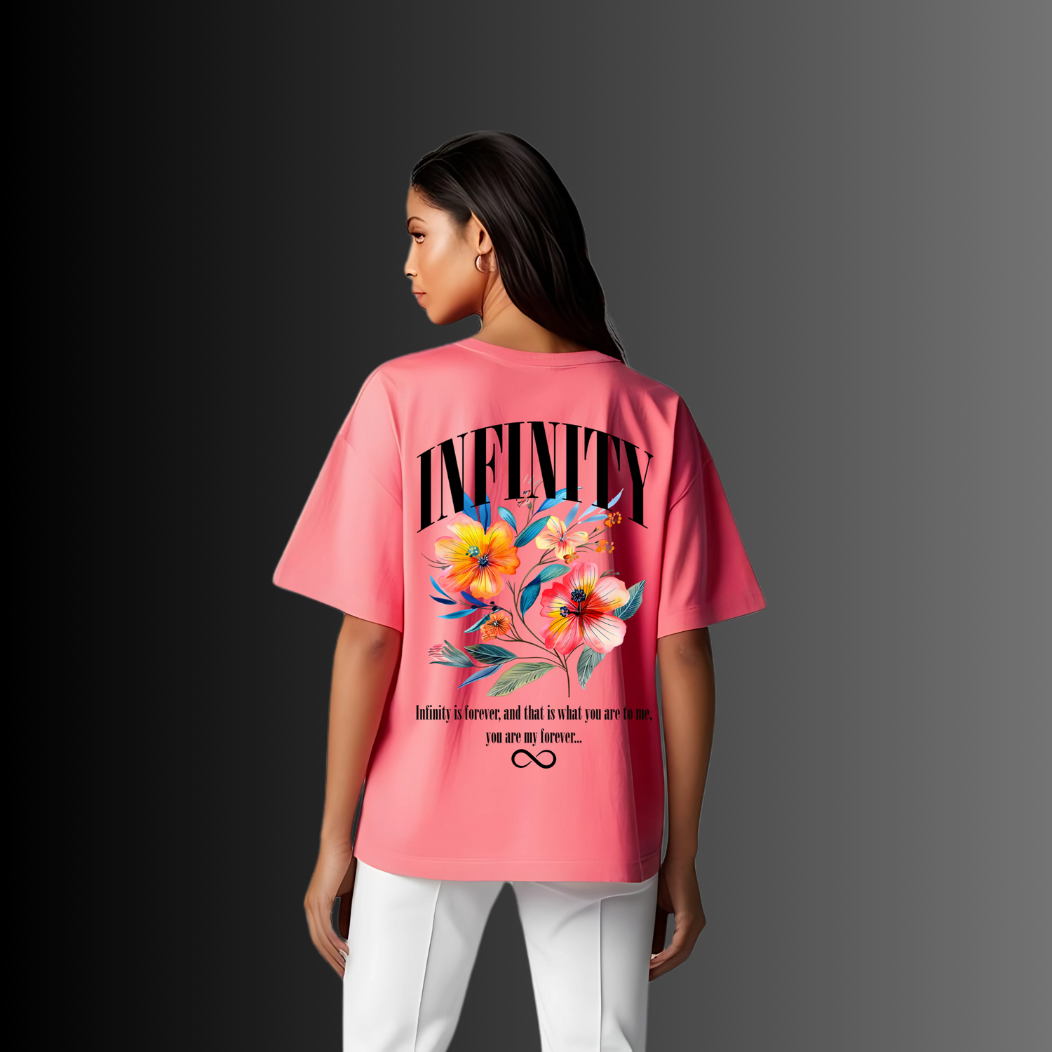 Infinity Black Terry Oversized T-Shirt