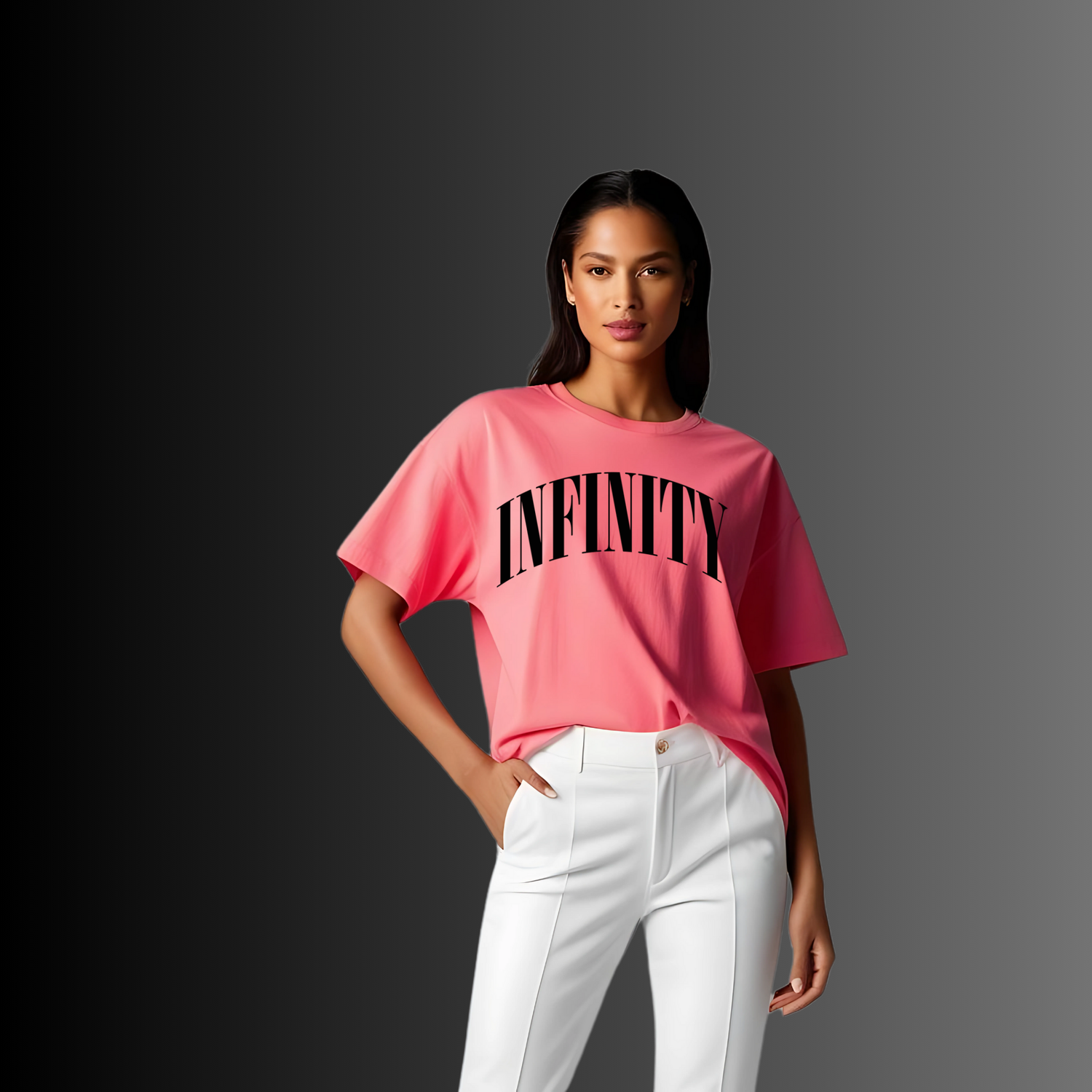 Infinity Black Terry Oversized T-Shirt