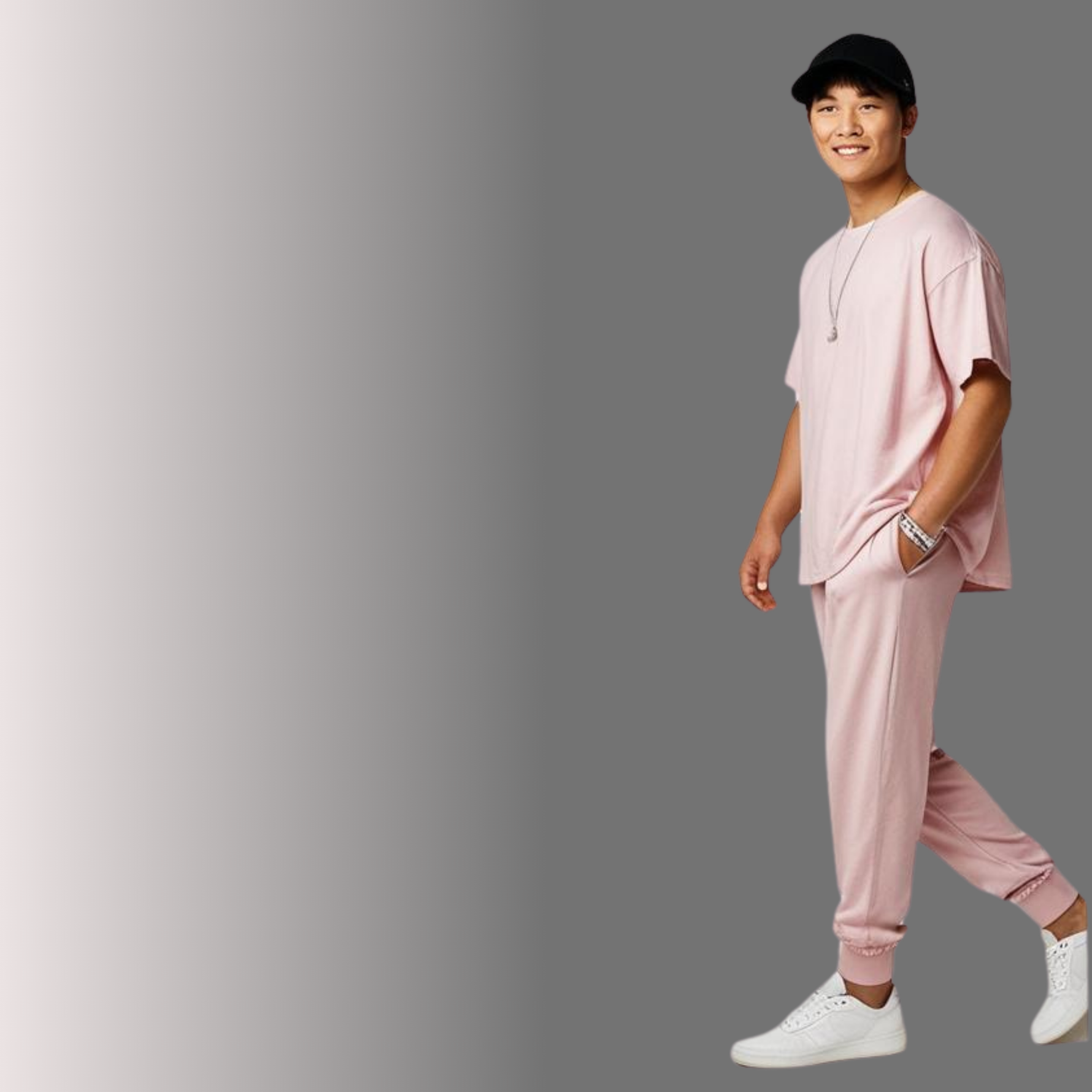 Light Pink Oversized T-Shirt and Jogger Set