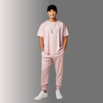 Light Pink Oversized T-Shirt and Jogger Set XS