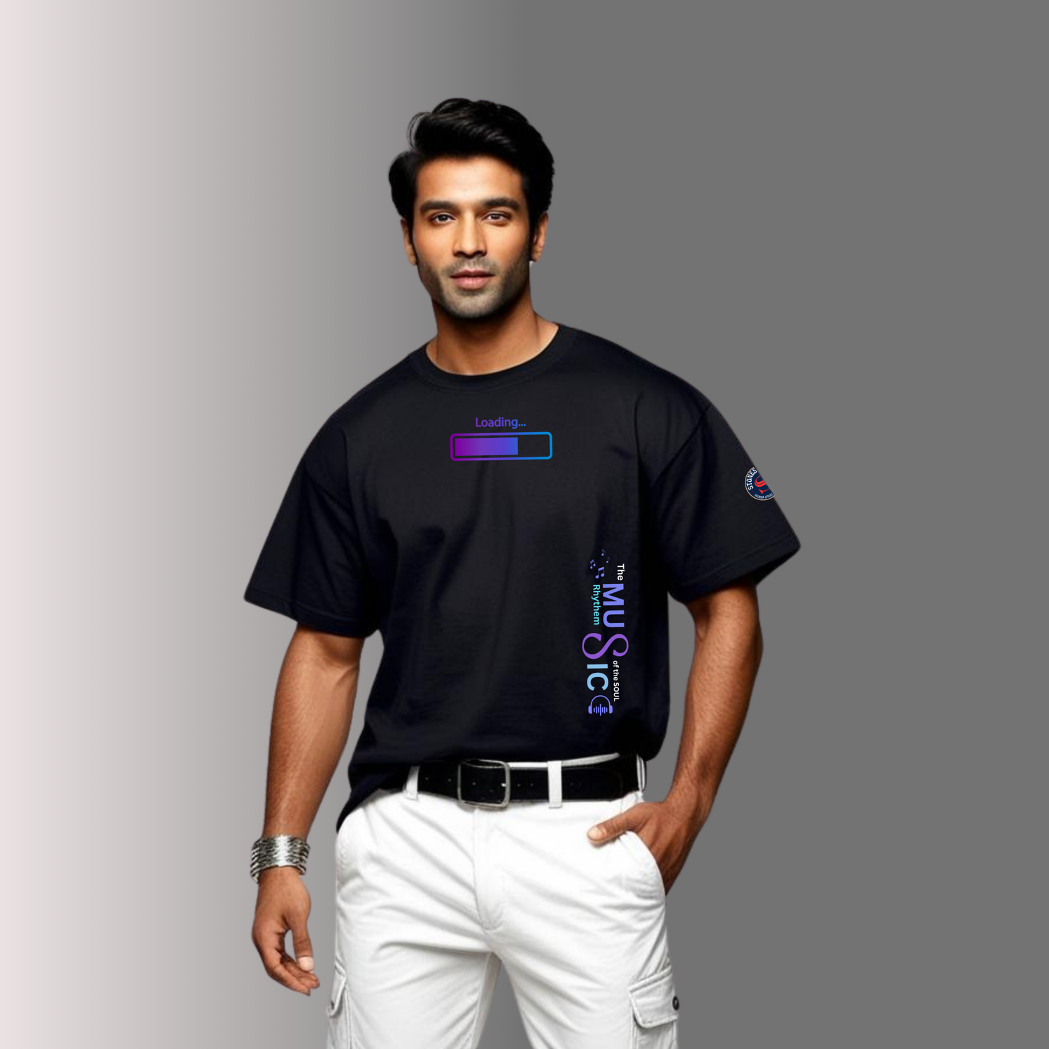 Music Oversized T-Shirt Black