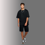 Black Terry T-Shirt and Shorts Set XXL
