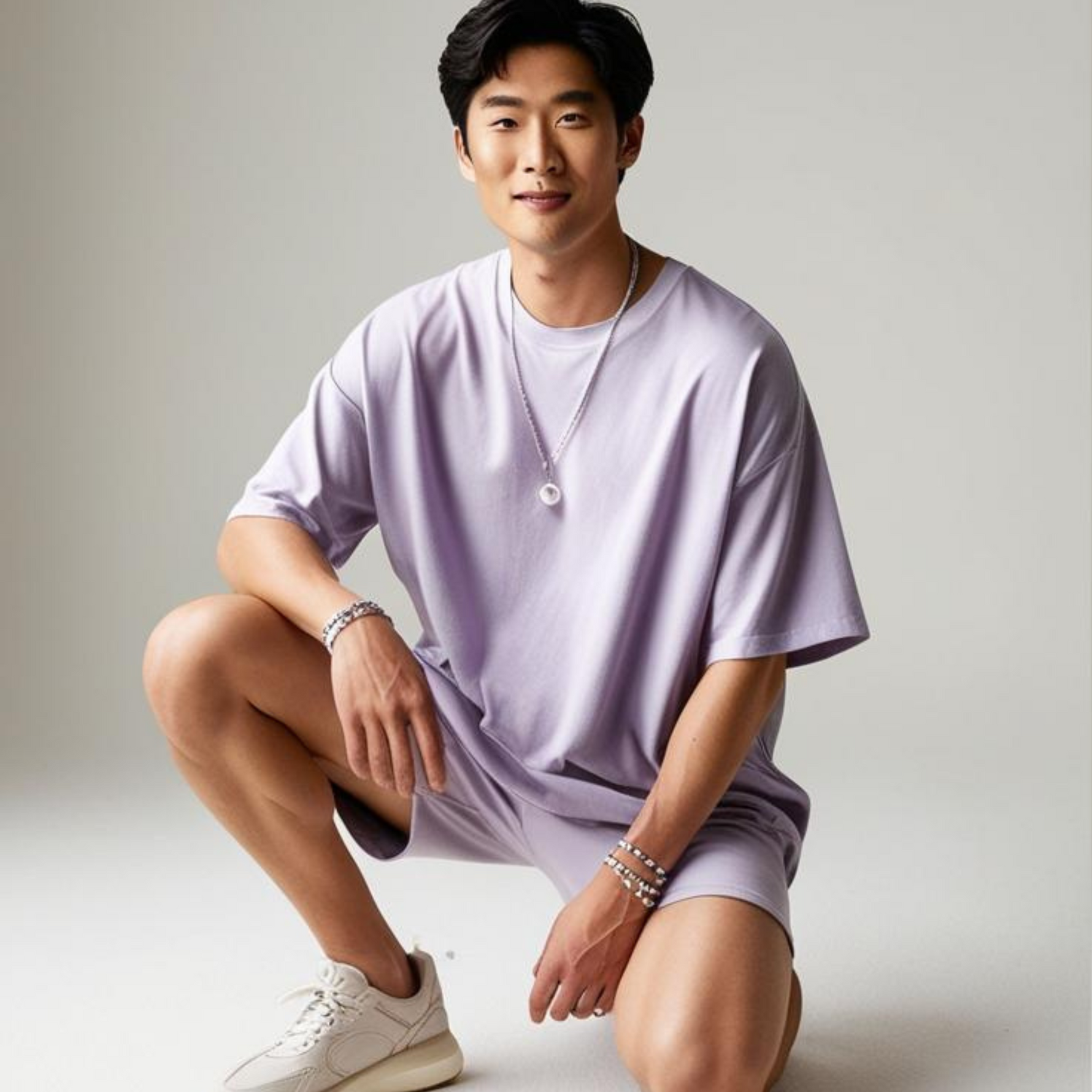 Lavender Terry T-Shirt and Shorts Set XXL