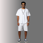 White Terry T-Shirt and Shorts Set XS