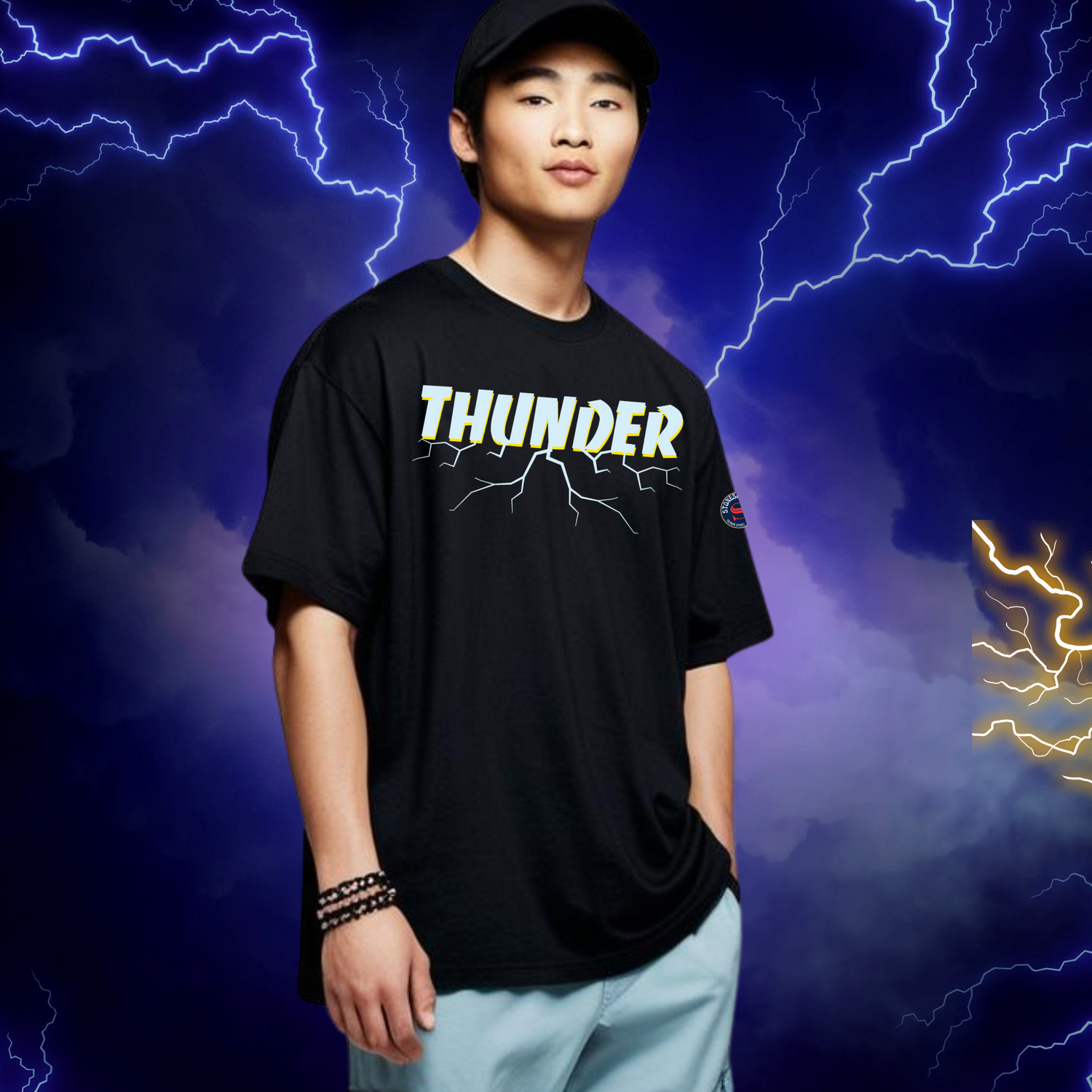 Thunder Oversized T-Shirt Black