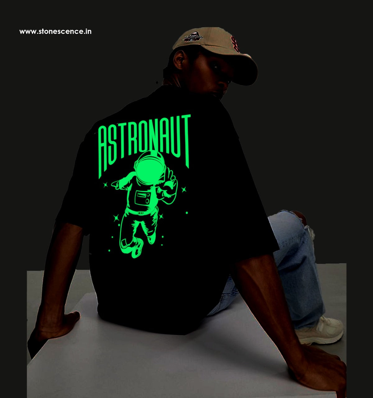 Astronaut Glow in the Dark Terry Oversized T-Shirt