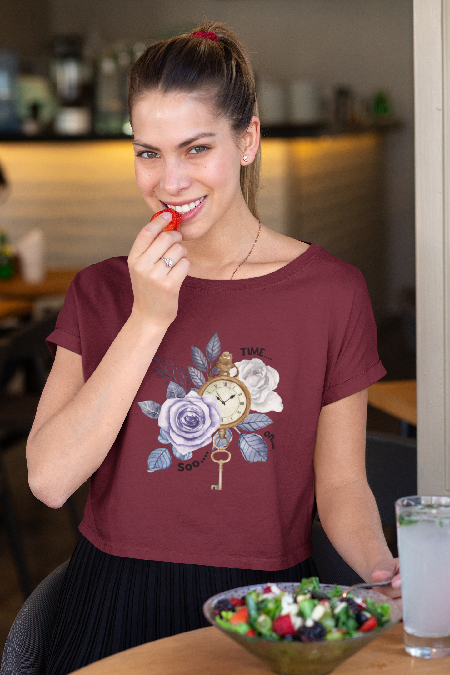 So..on..Time.. Crop Top Maroon