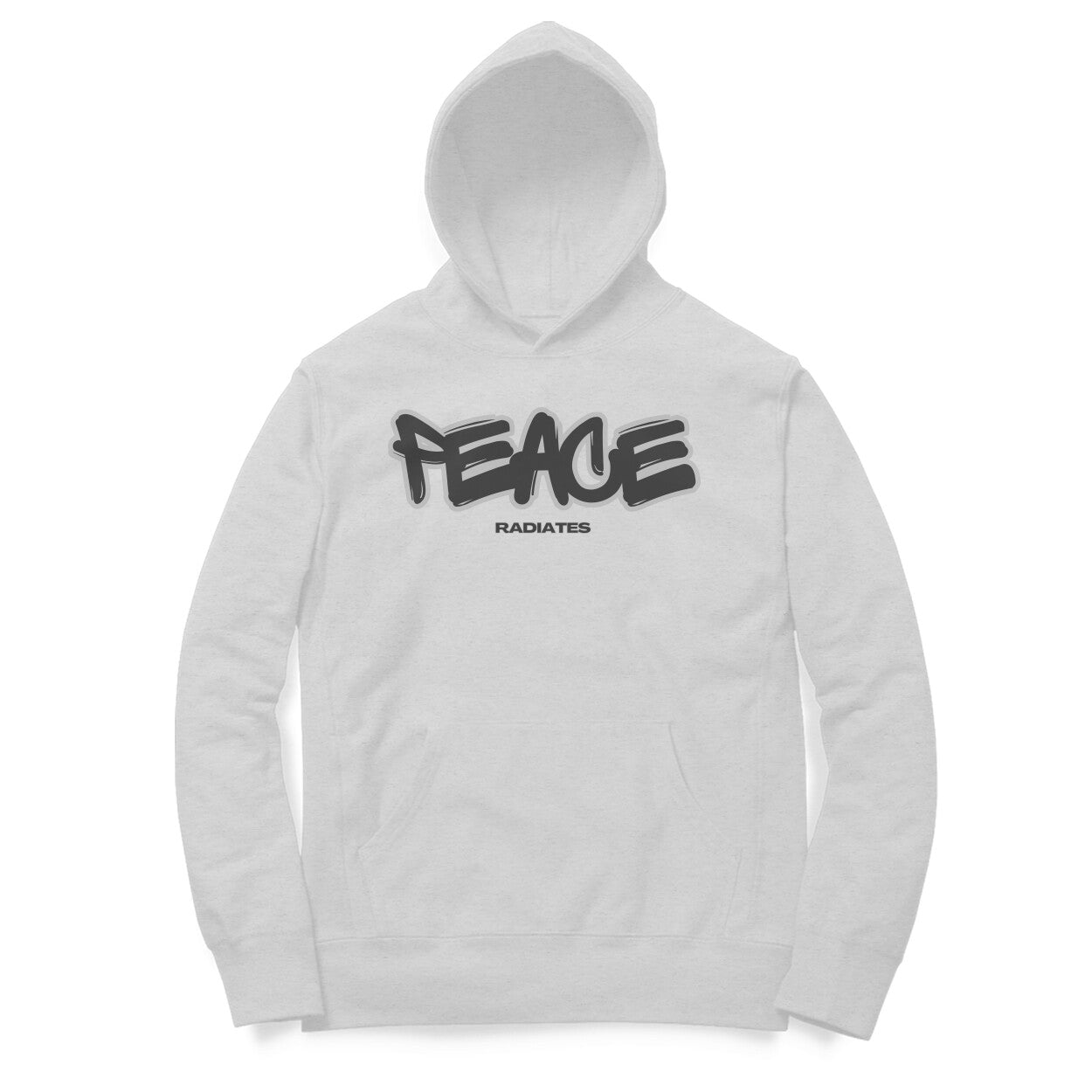 Peace White Unisex Hoodie Melange Grey