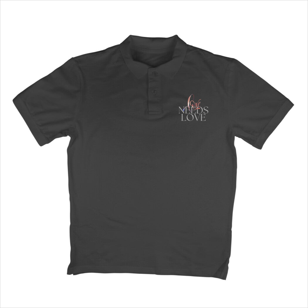 Love Needs Love Polo T-Shirt Black