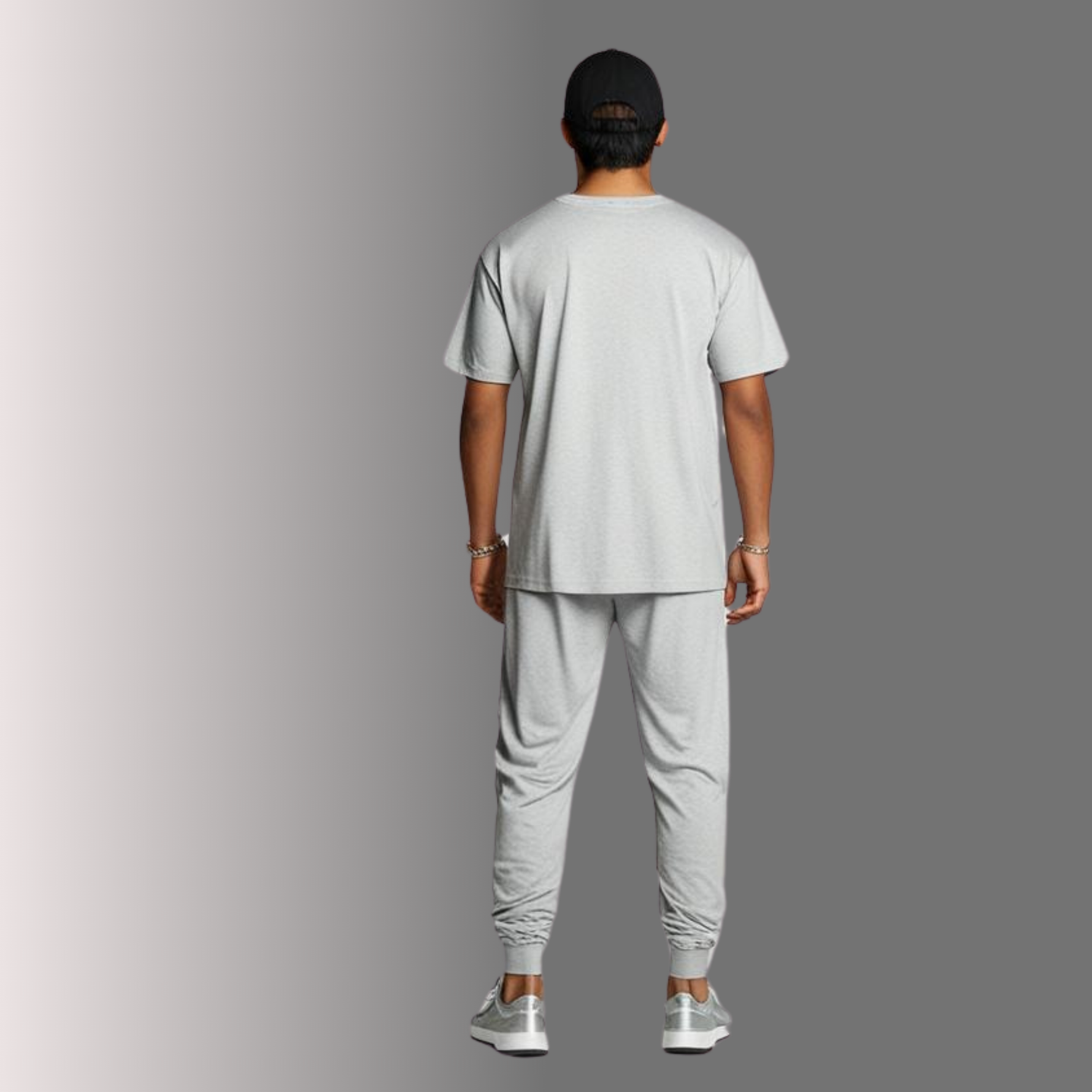 Grey Oversized T-Shirt and Jogger Set