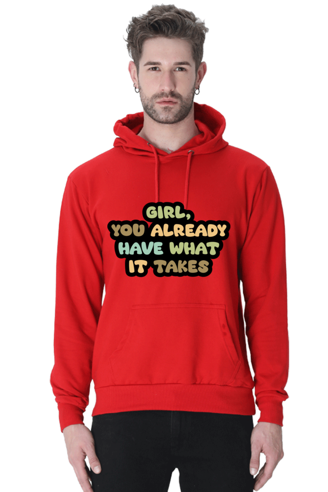 Girl Unisex Casual Hoodie Red