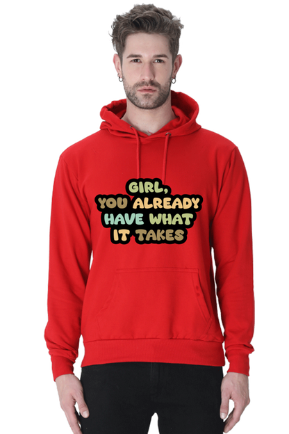 Girl Unisex Casual Hoodie Red