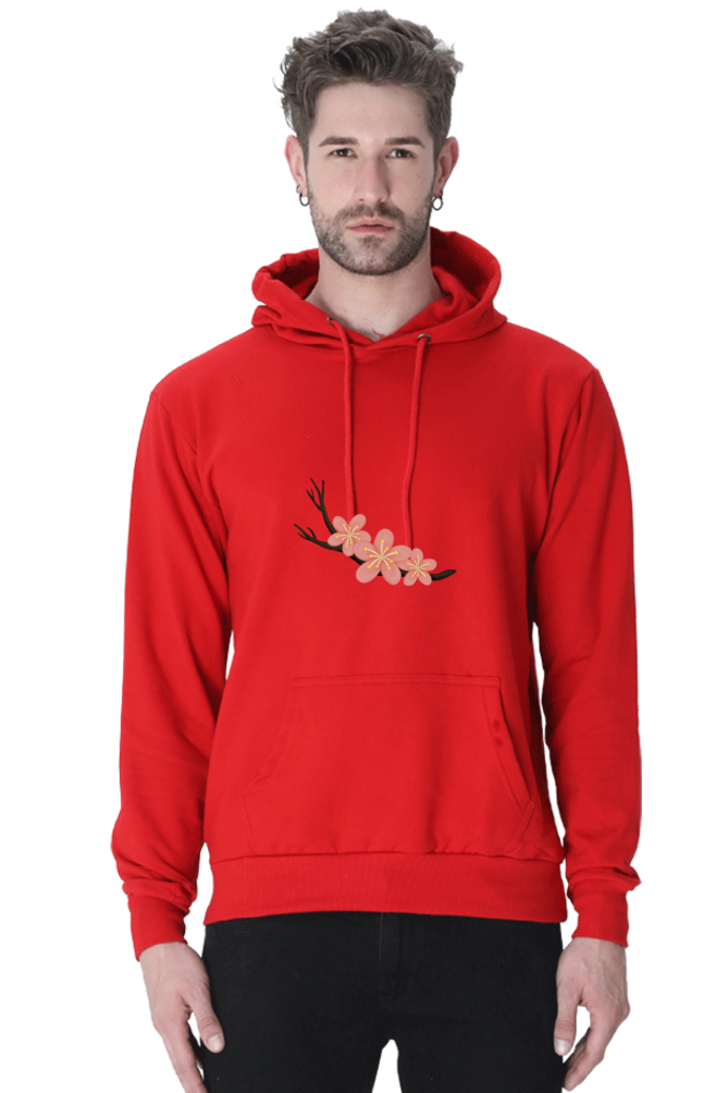 Sakura Unisex Casual Hoodie Red