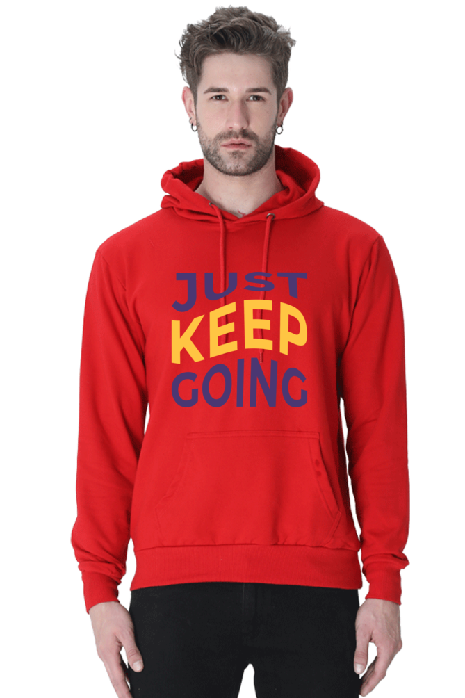 Just Keep Going Unisex Casual Hoodie Red