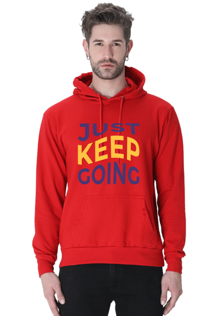 Just Keep Going Unisex Casual Hoodie Red