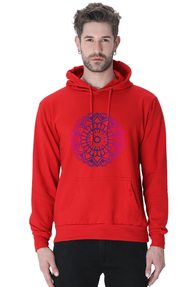 Purple Mandala Unisex Casual Hoodie Red