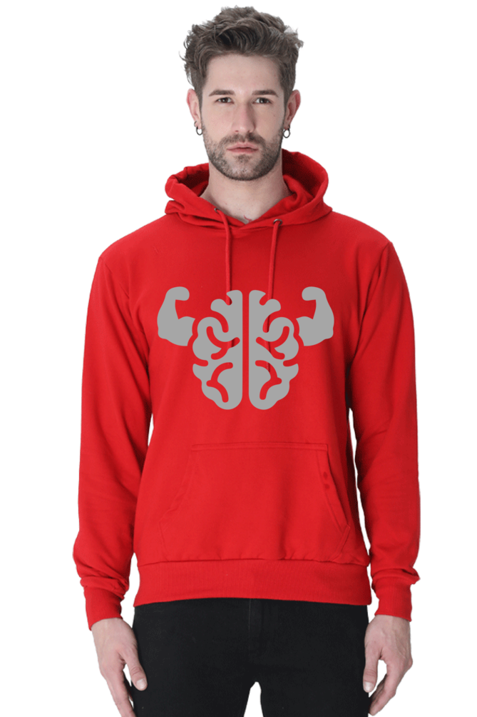 Brain Power Casual Hoodie Red