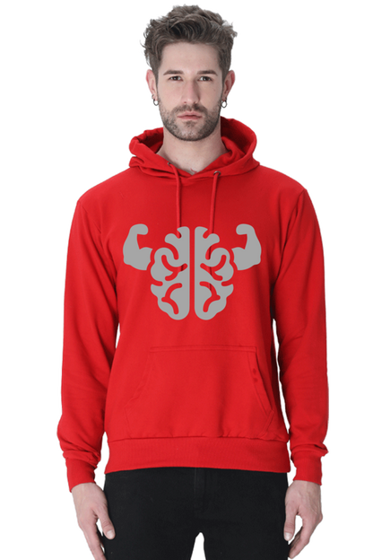 Brain Power Casual Hoodie Red