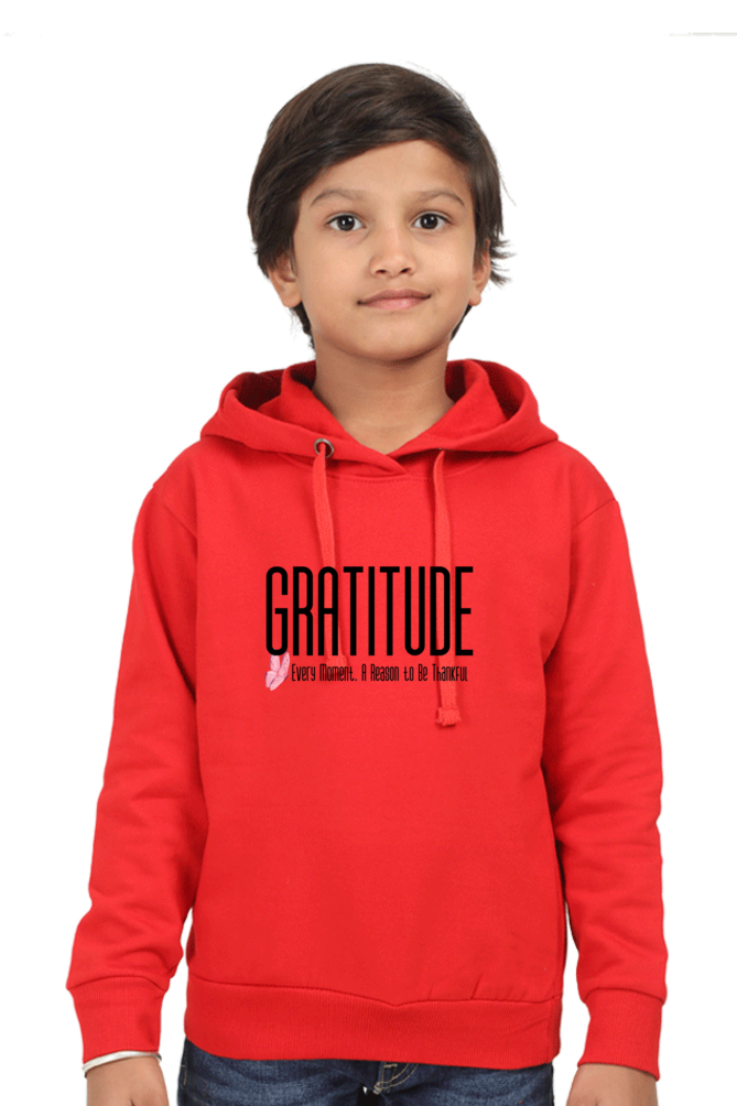 Gratitude Kids Hoodie Red