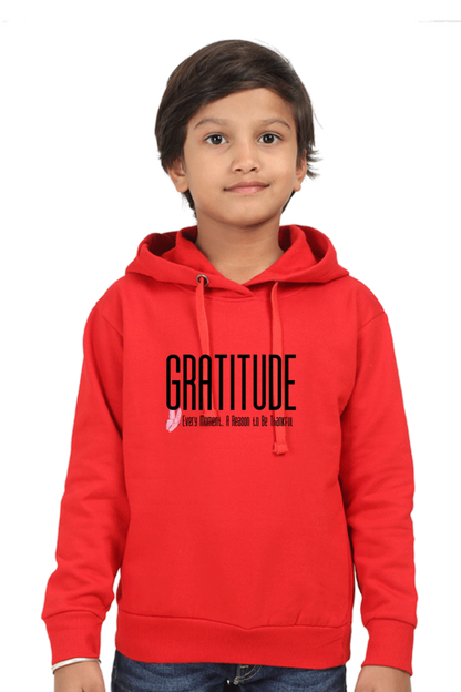 Gratitude Kids Hoodie Red