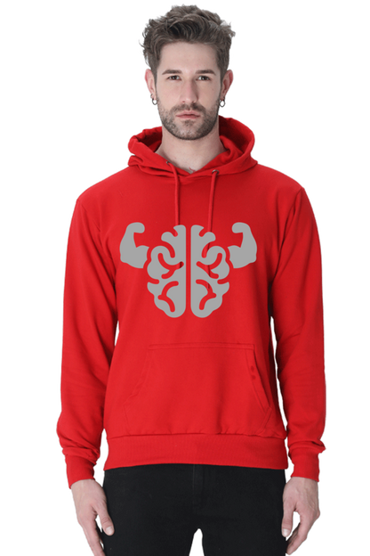 Brain power Unisex Casual Hoodie Red