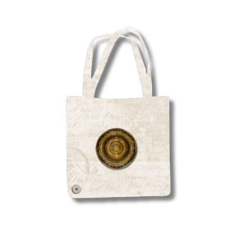 Gold and Letter Tote Bag with Zipper Standard