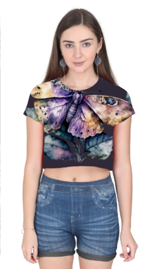 Purple Fly Women Crop Top