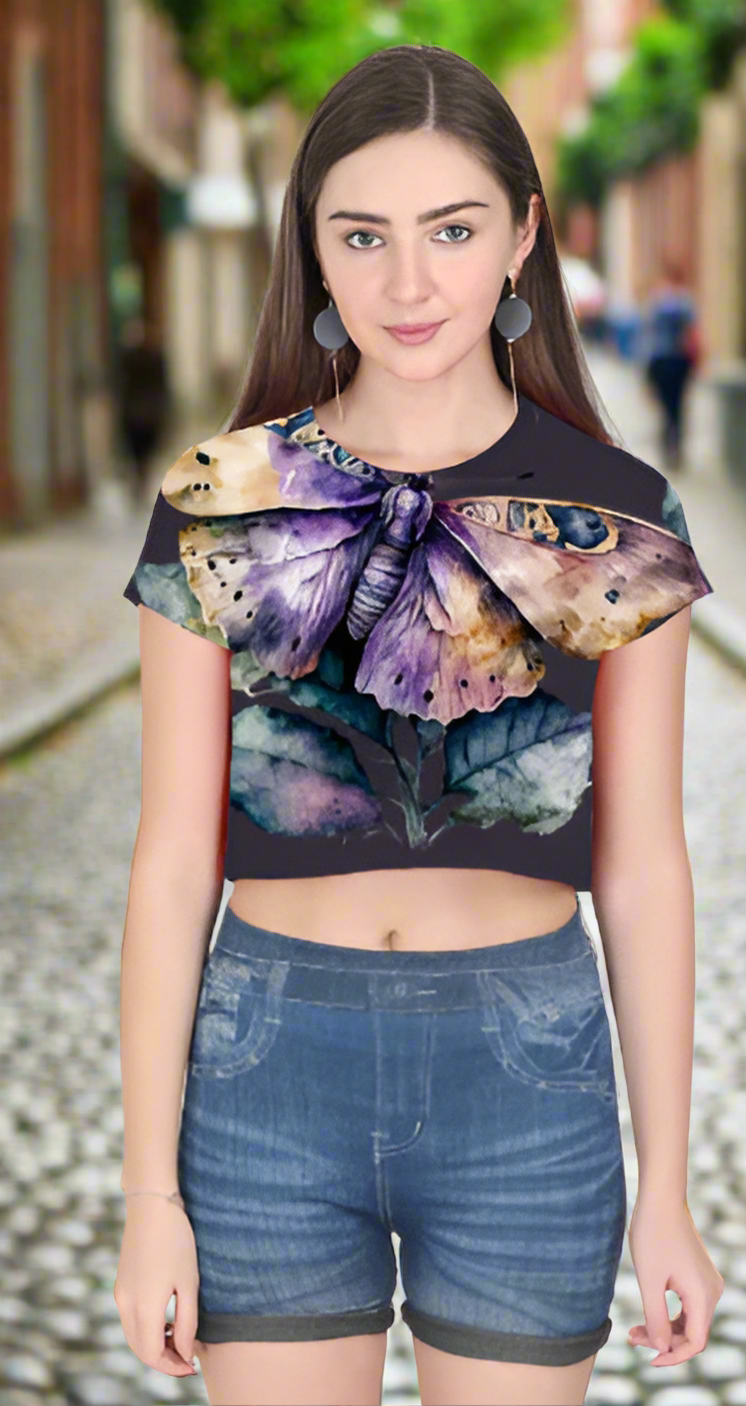 Purple Fly Women Crop Top