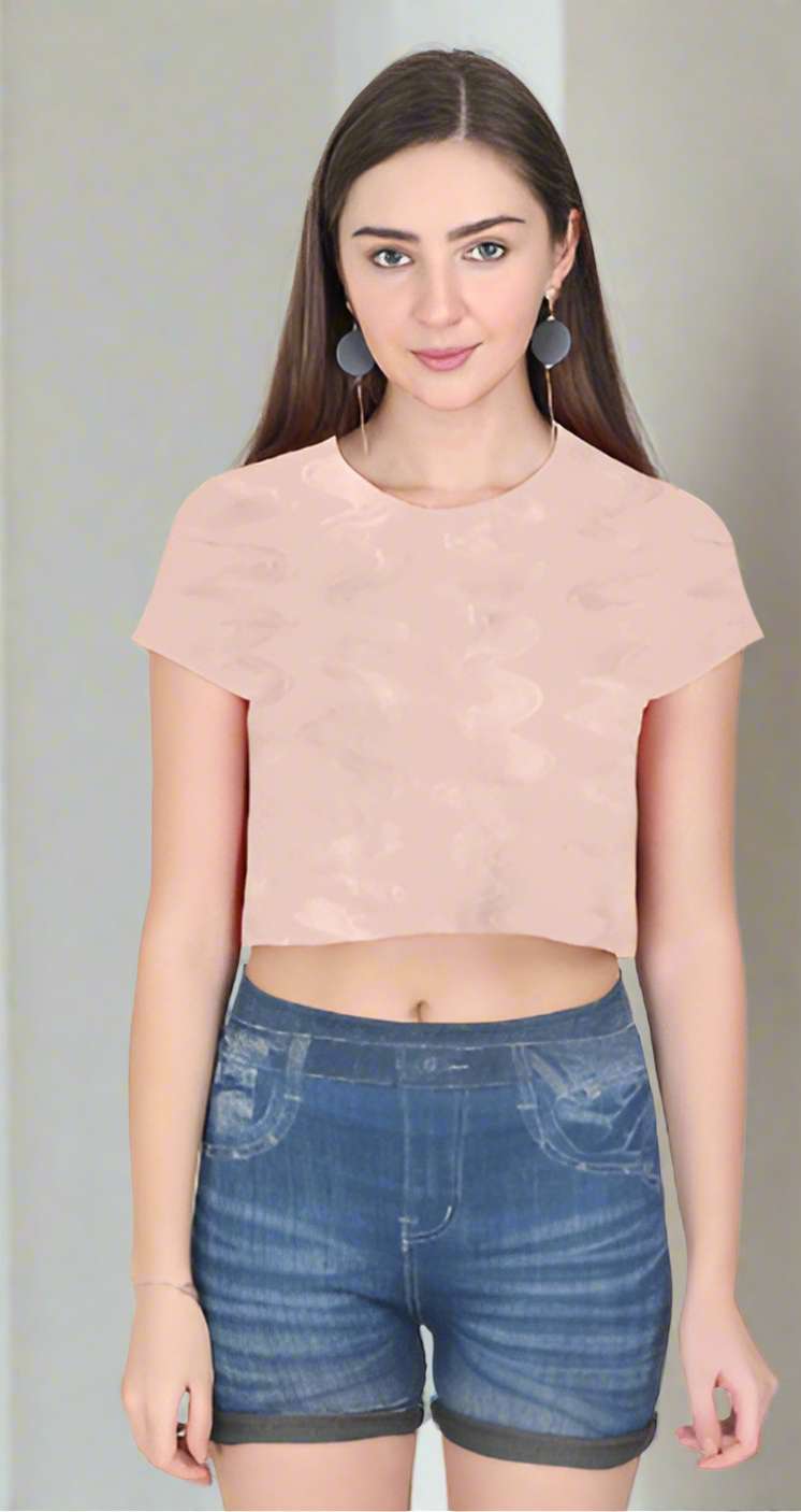 Peach Dazzle Women Crop Top