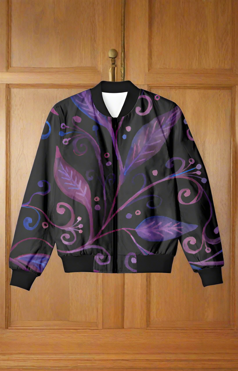 Purple Twirls Unisex Bomber Jacket