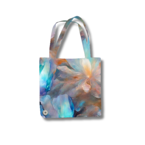 Opal Flowers Tote Bag with Zipper Standard