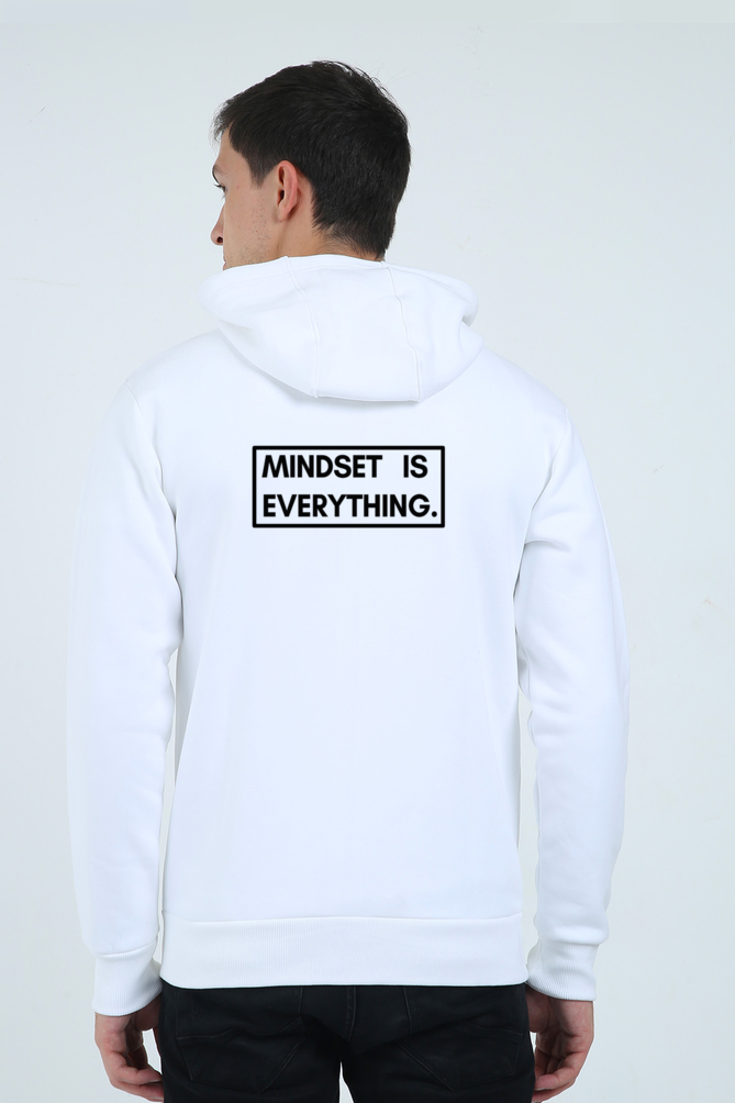 Mindset White Unisex Zipper Hoodie