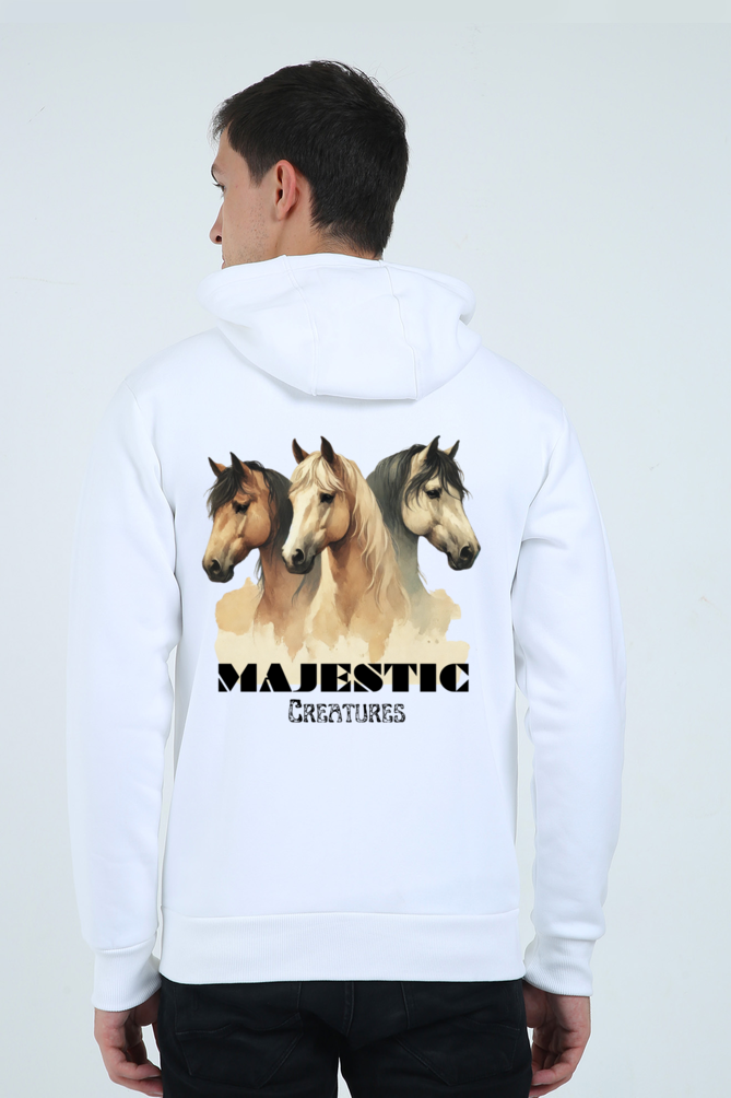 Majestic Unisex Zipped Hoodie White