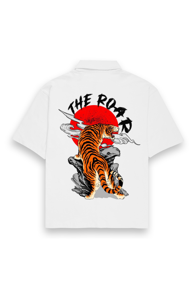 Tiger Oversized Cotton Shirt White