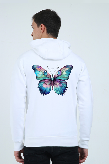 Blue Butterfly Unisex Zipped Hoodie