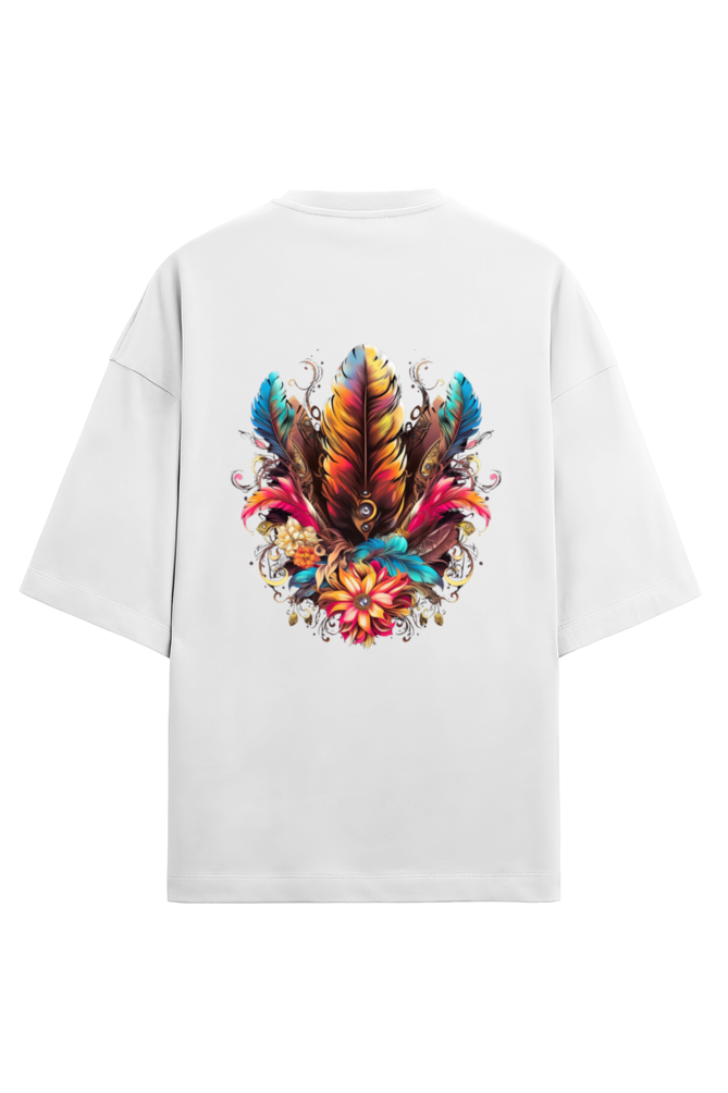 Feathers Unisex Terry Oversized T-Shirts White