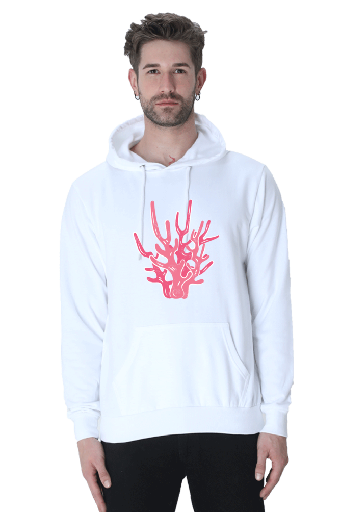 Coral Casual Hoodie White