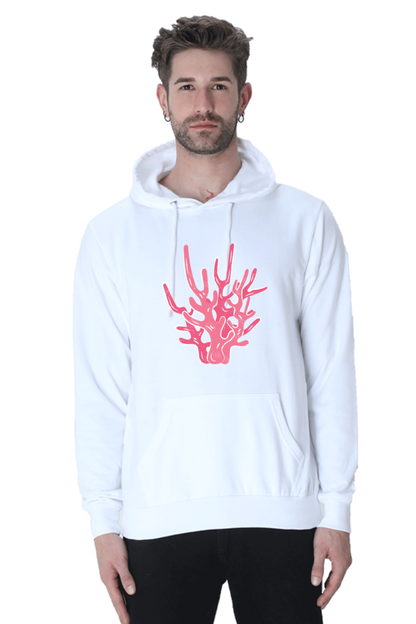 Coral Casual Hoodie White